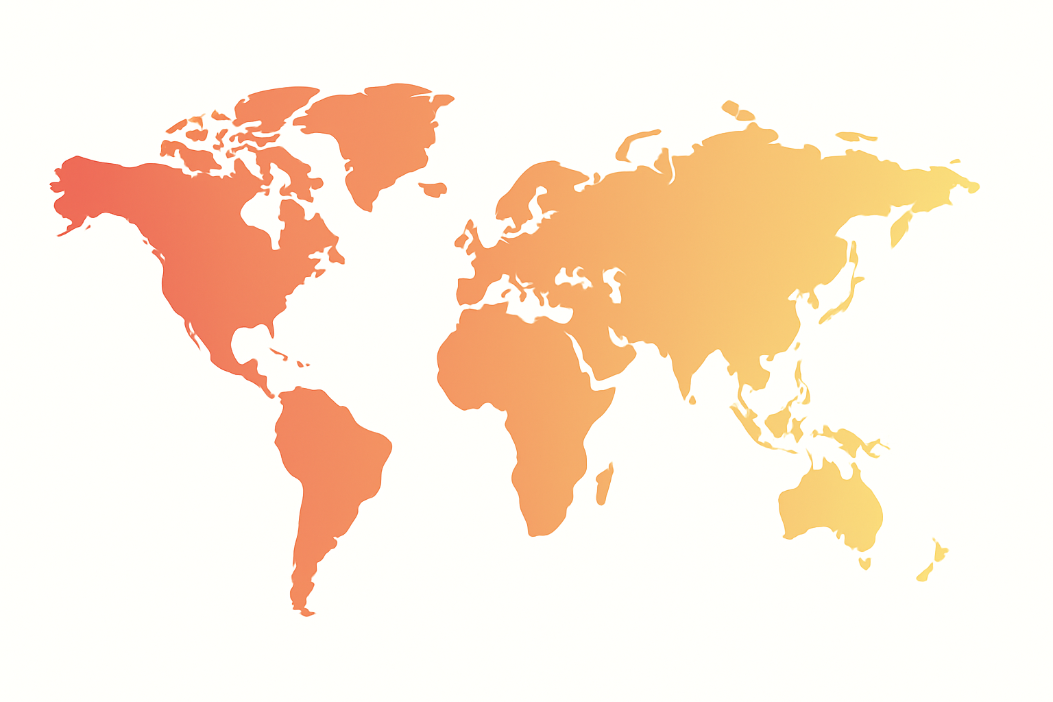 Global payment coverage map with gradient from red to yellow